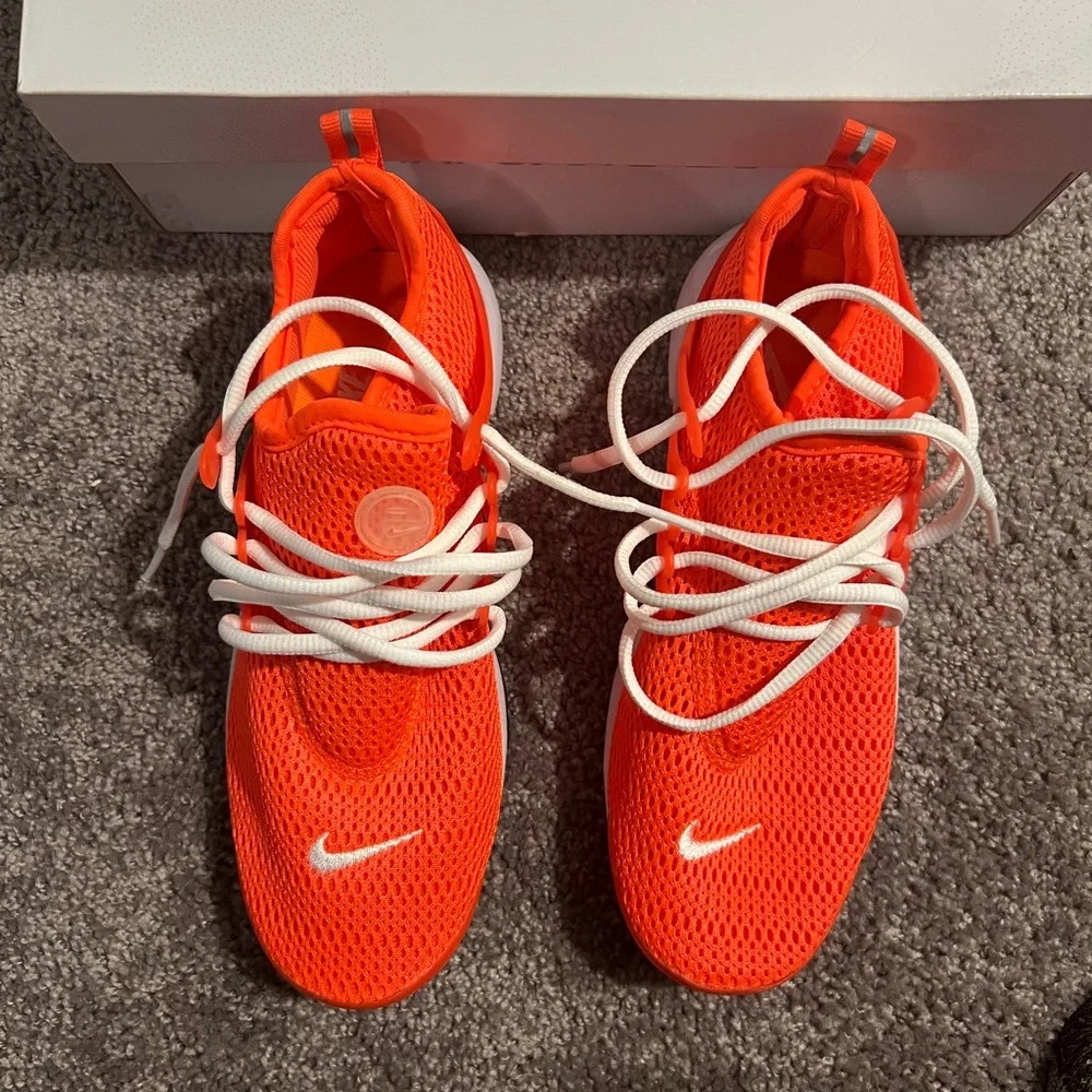 Nike Orange Mesh Sneakers with White Accents - Picture 1 of 4
